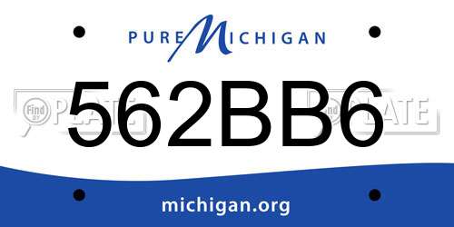 562BB6 Michigan License Plate