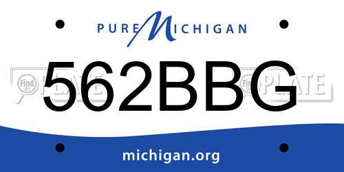 562BBG Michigan License Plate