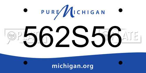 562S56 Michigan License Plate