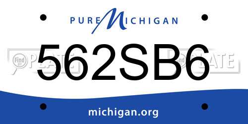 562SB6 Michigan License Plate