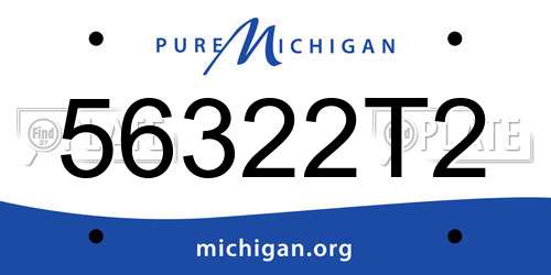 56322T2 Michigan License Plate