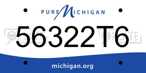 56322T6 Michigan License Plate