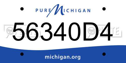 56340D4 Michigan License Plate