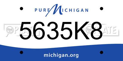 5635K8 Michigan License Plate