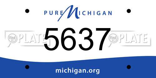 5637 Michigan License Plate