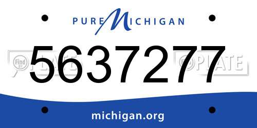 5637277 Michigan License Plate