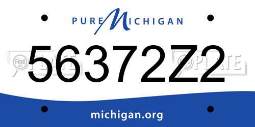 56372Z2 Michigan License Plate