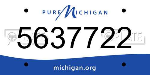 5637722 Michigan License Plate