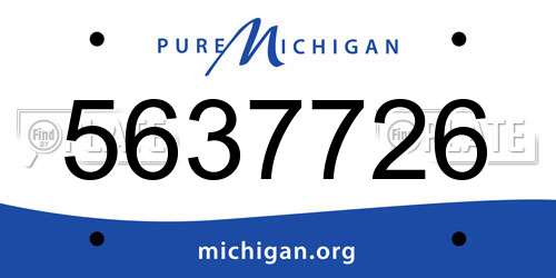 5637726 Michigan License Plate
