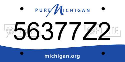56377Z2 Michigan License Plate