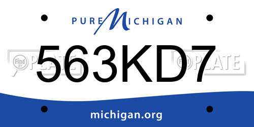 563KD7 Michigan License Plate
