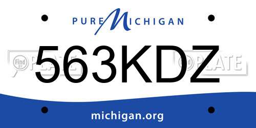 563KDZ Michigan License Plate