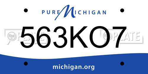 563KO7 Michigan License Plate