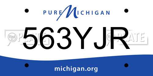 563YJR Michigan License Plate