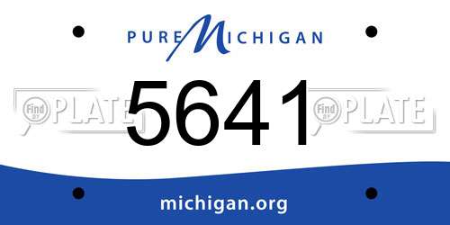 5641 Michigan License Plate