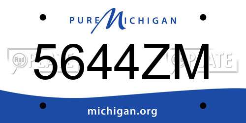 5644ZM Michigan License Plate