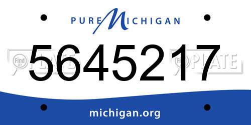 5645217 Michigan License Plate