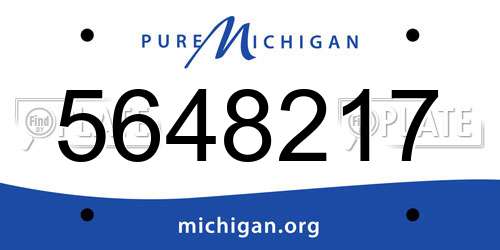 5648217 Michigan License Plate