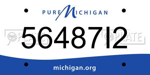 56487I2 Michigan License Plate