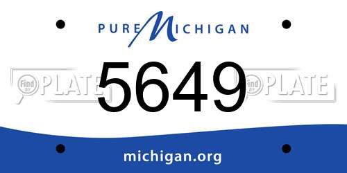 5649 Michigan License Plate