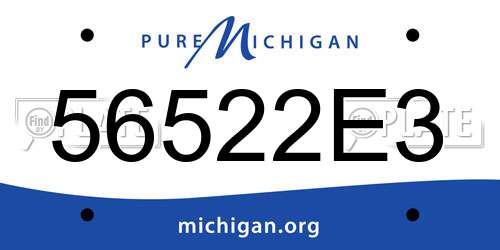 56522E3 Michigan License Plate