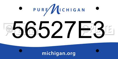 56527E3 Michigan License Plate