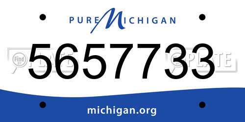 5657733 Michigan License Plate