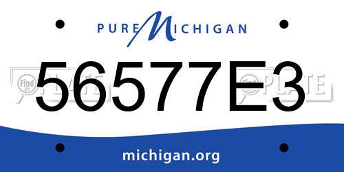 56577E3 Michigan License Plate
