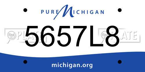 5657L8 Michigan License Plate