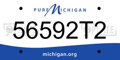 56592T2 Michigan License Plate