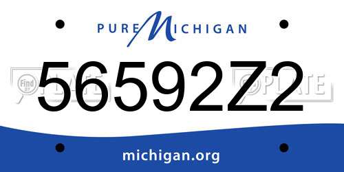 56592Z2 Michigan License Plate