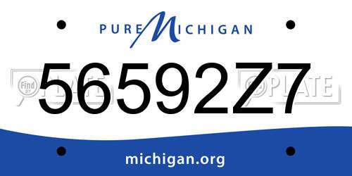 56592Z7 Michigan License Plate