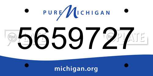5659727 Michigan License Plate