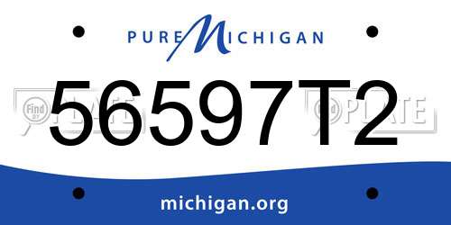 56597T2 Michigan License Plate