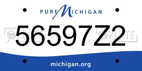 56597Z2 Michigan License Plate