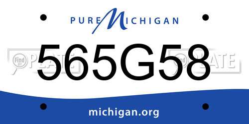 565G58 Michigan License Plate