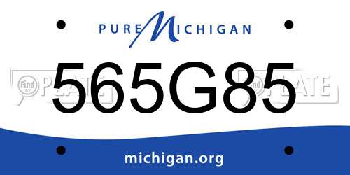 565G85 Michigan License Plate