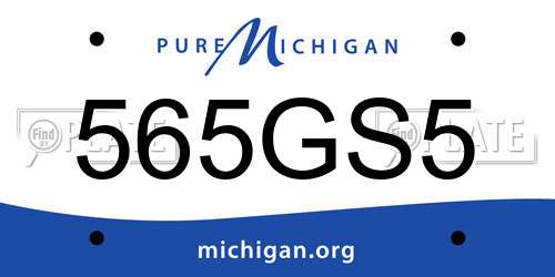 565GS5 Michigan License Plate