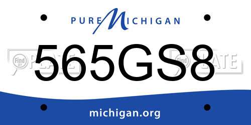 565GS8 Michigan License Plate