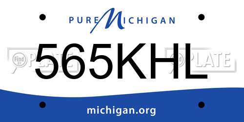 565KHL Michigan License Plate