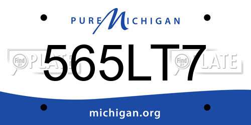 565LT7 Michigan License Plate