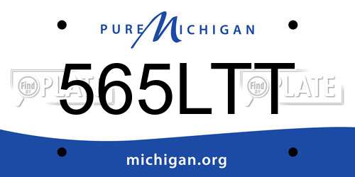 565LTT Michigan License Plate