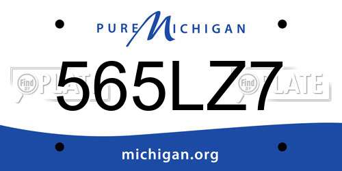 565LZ7 Michigan License Plate