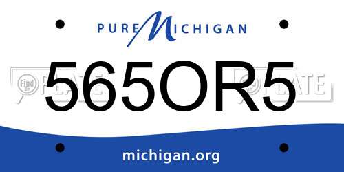 565OR5 Michigan License Plate