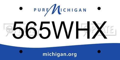 565WHX Michigan License Plate