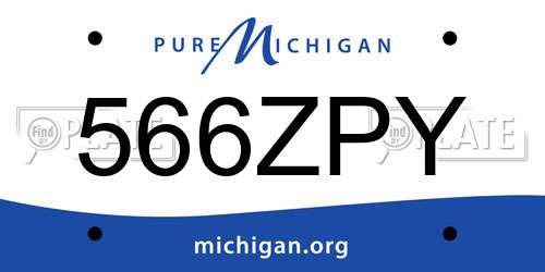 566ZPY Michigan License Plate