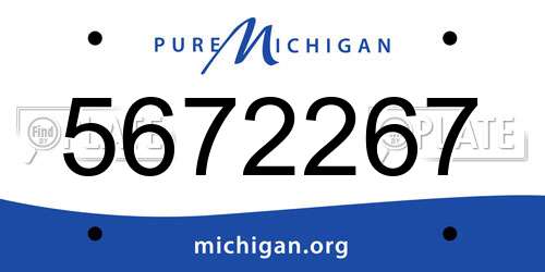 5672267 Michigan License Plate
