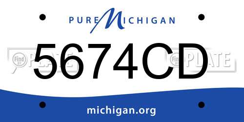 5674CD Michigan License Plate