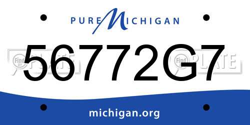 56772G7 Michigan License Plate