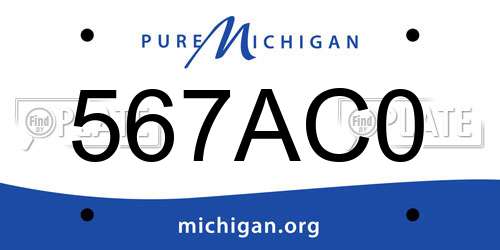 567AC0 Michigan License Plate